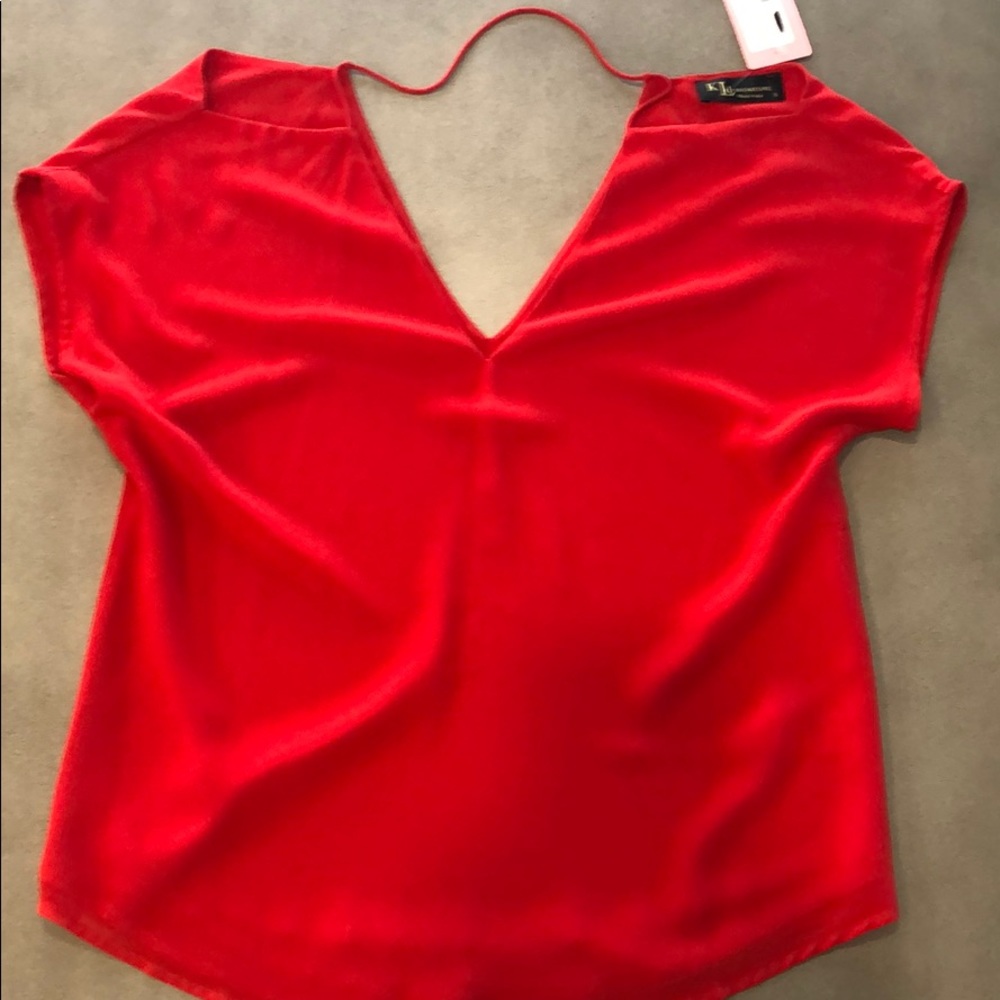 Red Chiffon Blouse